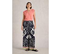White Stuff Farah Wide Leg Trouser Navy Multi size 12 LONG | Wide Pants Outlet | Women | Blue 12 LONG