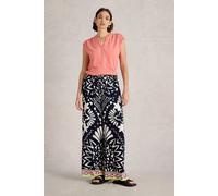 White Stuff Farah Wide Leg Trouser Navy Multi size 8 REGULAR | Wide Pants Outlet | Women | Blue 8 REGULAR