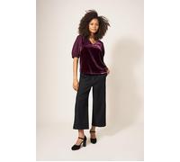 White Stuff Farley Velvet Tunic Dark Plum size 10 | Blouses Outlet | Women | Magenta 10