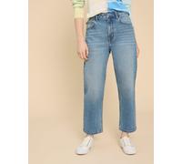 White Stuff female Charlie Mid Rise Straight Leg Cropped Jeans - 14 - Med Blue Denim, Natural,Med Blue Denim