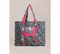 White Stuff female Pure Cotton Printed Reversible Beach Bag - Green Mix, Green Mix