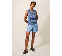White Stuff Flowing Graes Jersey Shirt Blue Printed size 6 | Tank Tops Outlet | Women | Blue 6