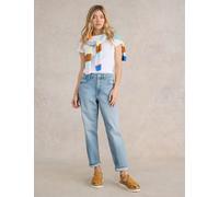 White Stuff Freya Mid Rise Straight Leg Jeans Light Denim