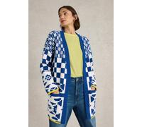 White Stuff Geo Mix Cardi Blue Multi size L | Cardigans Outlet | Women | Blue