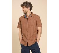 White Stuff Geo Pineapple Printed Ss Shirt Orange Print size M | Casual Shirts Outlet | Men