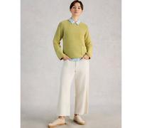 White Stuff Gigi Washed Jumper BRIGHT GREEN SIZE 12