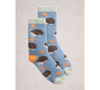 White Stuff Hedgehog Ankle High Socks Blue