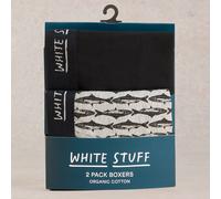 White Stuff Hove Print & Plain Organic Boxers - Black - 2 Pairs