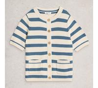 White Stuff Isabella Short Sleeve Cardigan Blue Multi