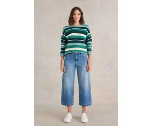 White Stuff Jana Stripe Jumper Green Multi size 6 | Knitted Sweaters Outlet | Women | Green 6
