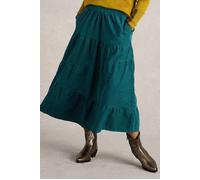 White Stuff Jenna Cord Tiered Skirt Dark Green size 14 REGULAR | Midi Skirts Outlet | Women | Green 14 REGULAR