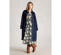 White Stuff Jersey Floral Button Through Midi Shirt Dress Navy Mix