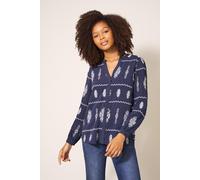 White Stuff Kate Embroidered Shirt Grey Multi size 12 | Button-Down Shirts Outlet | Women | Gray