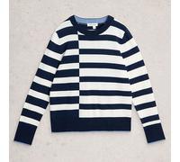 White Stuff Katie Stripe Jumper Navy Multi Size 12