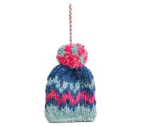 White Stuff Knitted Hat Hanging Dec Teal Multi size OS | Outlet | Women | Cyan OS