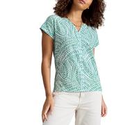 White Stuff Ladies Nelly Print Embroidery T-Shirt - Casual All Over Print - Turquoise (MLT) - Size 8