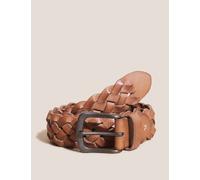 White Stuff Leather Plaited Belt Tan