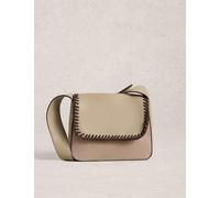 White Stuff Leather Stitch Detail Satchel Natural