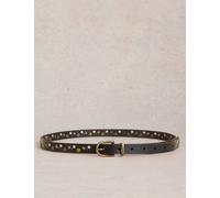 White Stuff Leather Studded Jeans Belt Black
