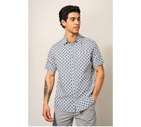 White Stuff Linear Fish Printed Ss Shirt White Mlt size XS | Casual Shirts Outlet | Men | White XS
