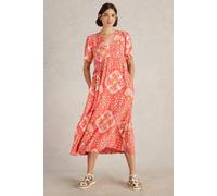White Stuff Lucy Midi Dress Coral Print size 12 REGULAR | Midi Dresses Outlet | Women | Orange 12 REGULAR