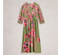 White Stuff Lucy Midi Dress Green Multi Size 14