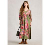 White Stuff Lucy Midi Dress Petite BLACK MULTI SIZE 10