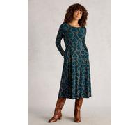 White Stuff Madeline Jersey Dress Teal Multi size 12R | Midi Dresses Outlet | Women | Cyan 12R