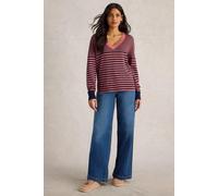 White Stuff Maggie V Neck Jumper Pink Multi size 6 | Sweaters Outlet | Women | Pink 6