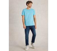 White Stuff male Pure Cotton Crew Neck T-Shirt - L - Bright Blue, Bright Blue,Navy,Light Pink,Stone