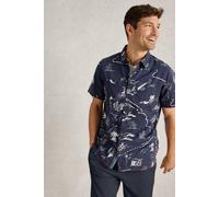 White Stuff Map Ss Printed Shirt Navy Print size XL | Casual Shirts Outlet | Men | Blue XL