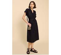 White Stuff Marianne Linen Blend Dre Pure Black size 14R | Midi Dresses Outlet | Women | White 14R