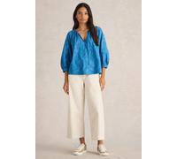 White Stuff Marley Jacquard Top Chambray Blue size 24 | Longsleeves Outlet | Women | Blue 24