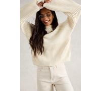 White Stuff Marley Mix Cotton Jumper Pale Ivory size 14 | Sweaters Outlet | Women | White 14