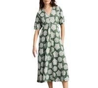 White Stuff Megan Jersey Dress - Long Sleeve V-Neck Dress for Comfort and Style - Green PR - Size 46R