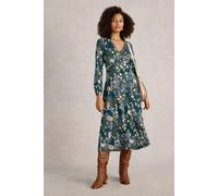 White Stuff Megan Jersey Midi Dress Teal Print size 10 REGULAR | Midi Dresses Outlet | Women | Cyan 10 REGULAR