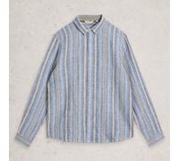 White Stuff Mens Keswick Long Sleeve Linen Shirt Blue Multi