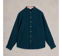 White Stuff Mens Keswick Long Sleeve Linen Shirt Dark Navy