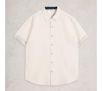 White Stuff Mens Keswick Short Sleeve Linen Shirt Brilliant White