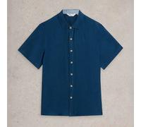 White Stuff Mens Keswick Short Sleeve Linen Shirt Dark Navy