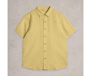 White Stuff Mens Keswick Short Sleeve Linen Shirt Light Green Size XXL