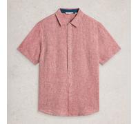 White Stuff Mens Keswick Short Sleeve Linen Shirt Mid Red