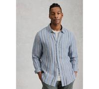 White Stuff Men's Keswick Stripe Long Sleeve Linen Shirt BLUE MULTI 2XL