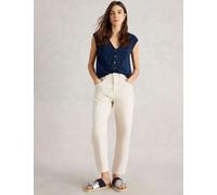 White Stuff Mid Rise Tapered Cropped Jeans Natural