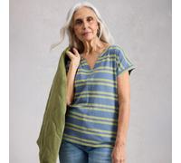 White Stuff Nelly Notch Fairtrade Tee - Blue Stripe