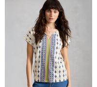 White Stuff Nelly Notch Fairtrade Tee - White Multi