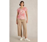 White Stuff Nelly Notch Neck Tee Coral Multi size 12 | Shirts Outlet | Women | Orange 12