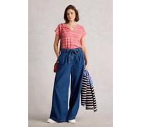 White Stuff Nelly Notch Stripe Neck Tee Coral Multi size 14 | Shirts Outlet | Women | Orange 14