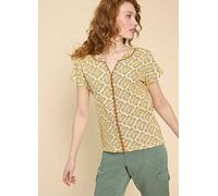 White Stuff Nelly Yellow Embroidered Tee White
