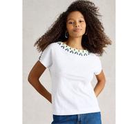 White Stuff Neva Embroidered Reversible Top WHITE MULTI SIZE 18
